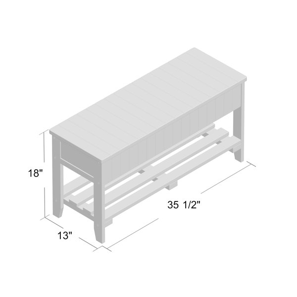 Winston Porter Carlia Wood Storage Bench & Reviews Wayfair